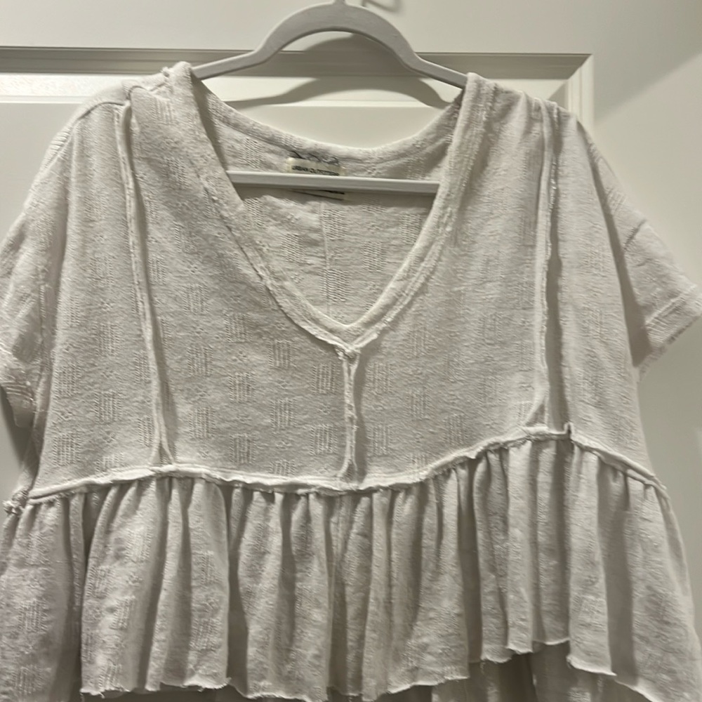 White Flowy Top